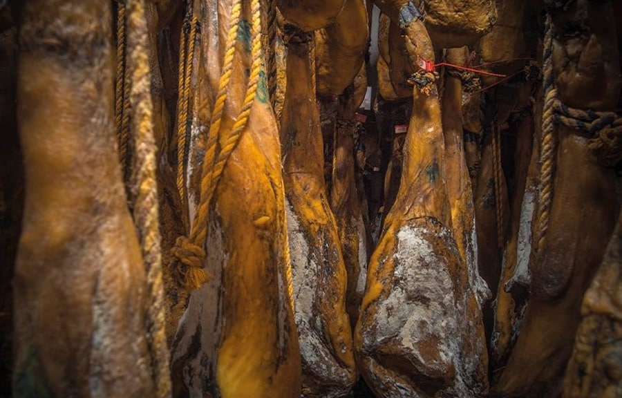 El moho que surge en el jamón ibérico puede aparecer en momentos distintos del proceso de curación
